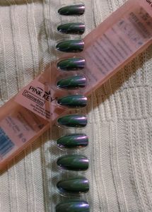 Pink Key Iridescent Press On Nails