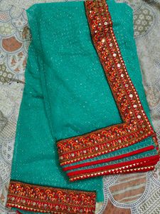 Elegant Green net  Saree