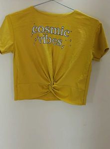 Yellow Cosmic Vibes Twist Tee