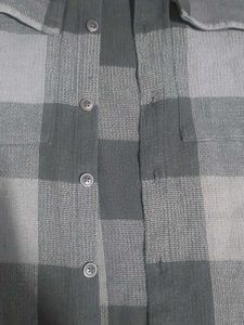 Black &amp; Grey Plaid Flannel Shirt