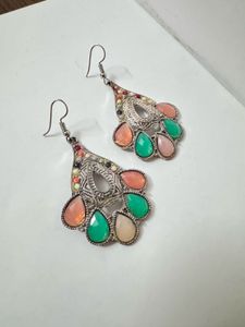 Colorful Gemstone Dangle Earrings