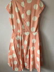 peach polka dot dress
