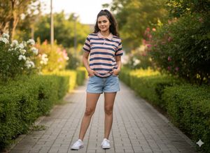 Striped Polo T-Shirt