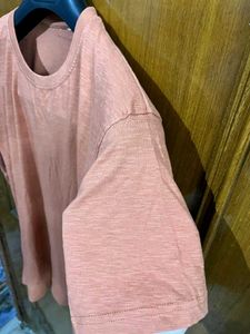 RUST ORANGE PLAIN COTTON TSHIRT M(40)