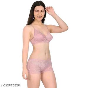 Non Padded Bra And Panty Set For Women