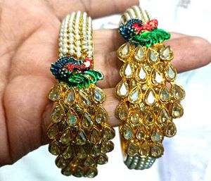 Traditional Kundan Pearl Bangles – Elegant Ethnic