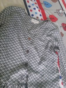 Black Nd White Floral Top