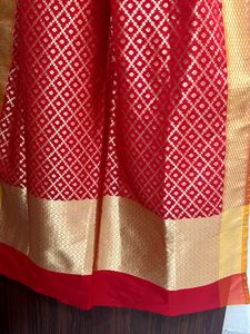 Pure Banarasi Red &amp; Gold Dupatta