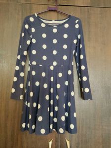 Blue And White Casual Dress For Girls.