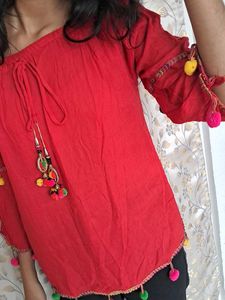 Black And Red Combo Tops