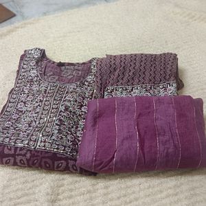 Purple Cotton Kurta