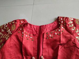 Embroidered Red Blouse