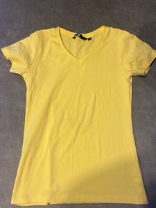 Yellow V Neck Fitted Top