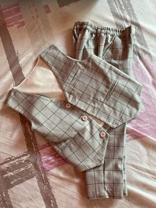 Cute Plaid Vest & Pants Set
