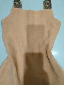 Peach Ethnic 3peice Set{Kids}