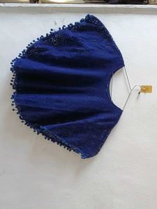 Blue Lace Pom-Pom Cover-Up