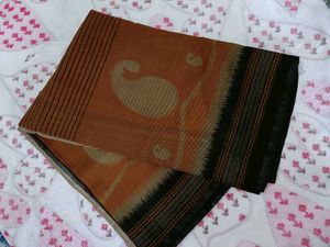 Handloom Beautiful Nudish Brown Colour Saree!