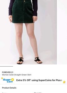Green Corduroy Mini Skirt