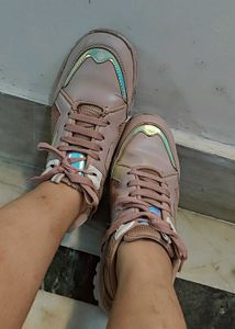 Solid Pink Women Sneakers