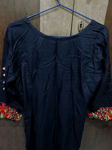 Embroidered Black Kurta