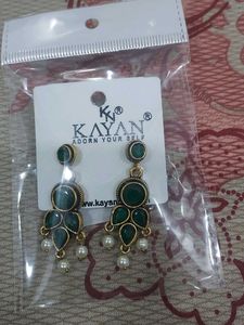 Kayan Green Stone Dangle Earrings