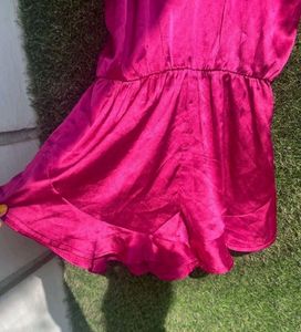 SALE!!! MAGENTA SATIN ROMPER SALE