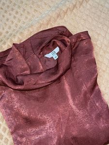 Burgundy Satin Top Never Wore !!!