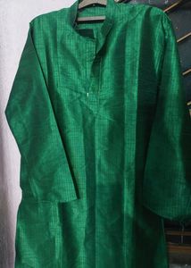 Mens Kurta Silk Green Colour