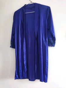 Lace Trim Nightie with robe