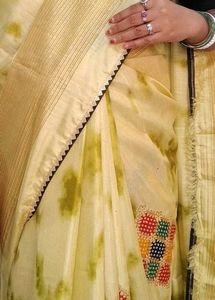 Tie-Dye Saree with Embroidery