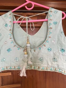 Light See Grean Ghaghra Choli With Shrug