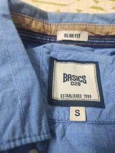 Small Size Blue Casual Shirt/ Basics Brand
