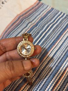 Elegant Gold-Tone Rhinestone Watch