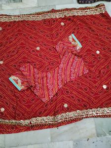 Red Bandhani Saree 🎆🎇🎊