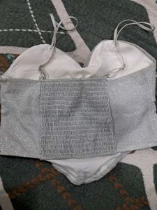 Sparkly Silver Corset Top