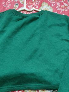 Emerald Green Cropped Sweatshirt