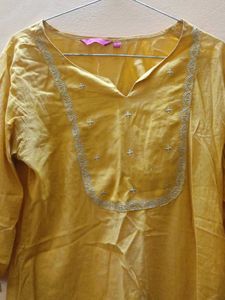 Yellow Kurtha From Trends
