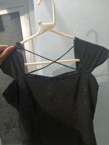Black Party Wear Blingy Top