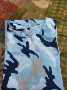 Camo Print Ruffle Top