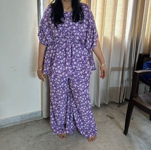 Purple Floral Coord Set