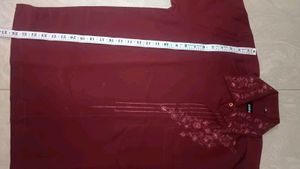 Maroon Embroidered Shirt