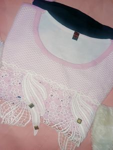Light Pink And Blue Top For Girls