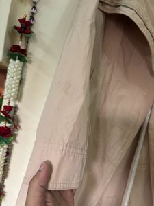 Beige Korean Long Overcoat