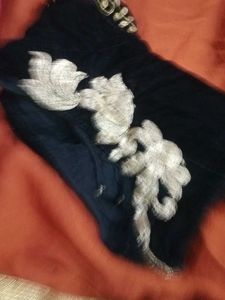 Embroidered Velvet Saree