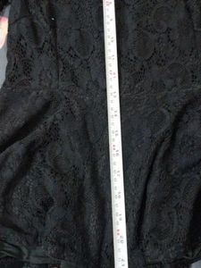 Zara Black Lace Peplum Top