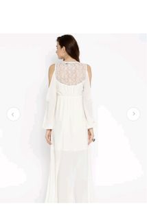 White Cold-Shoulder Maxi Dress