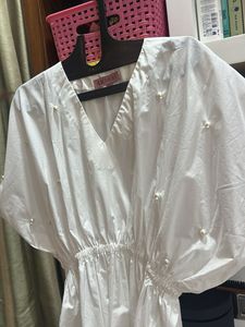 White Pearl Embellished Top