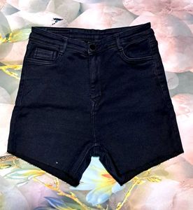 Black Denim Shorts