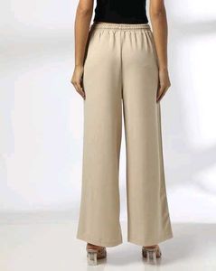 Beige Wide Leg Palazzo Pants
