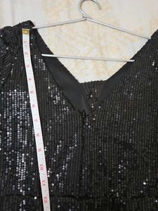 Sparkling Black Sequin Gown